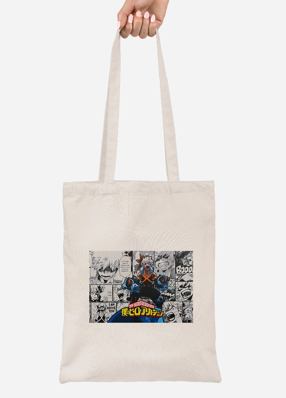 Еко-сумка шоппер Моя геройська академія (My Hero Academia) (92102-3065-BG) бежева MobiPrint Lite (256922122)