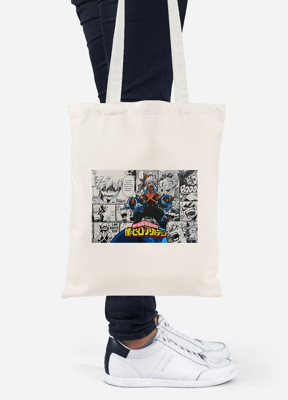 Еко-сумка шоппер Моя геройська академія (My Hero Academia) (92102-3065-BG) бежева MobiPrint Lite (256922122)