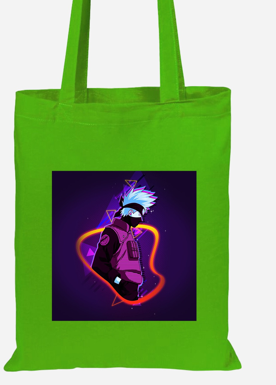 Еко-сумка шоппер Какаші Хатаке Наруто (Hatake Kakashi Naruto) (92102-3081-LM) салатова MobiPrint Lite (256922077)