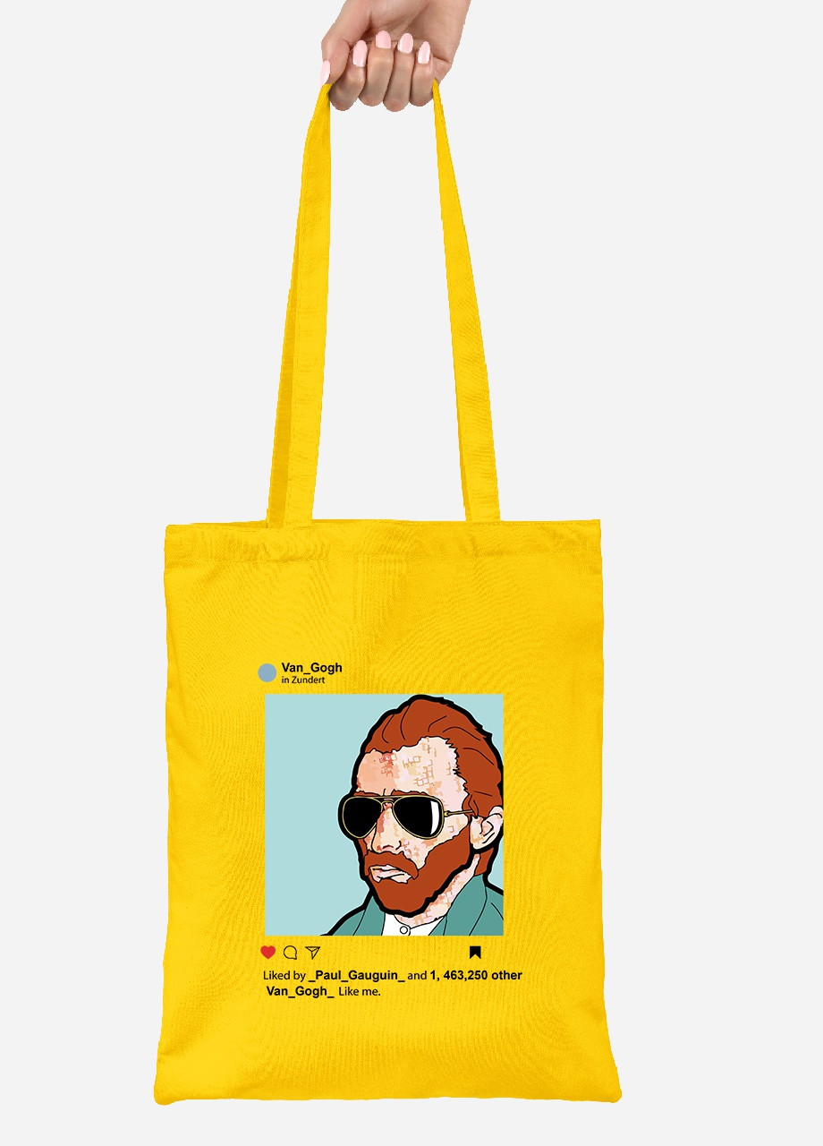 Еко-сумка шоппер Інстаграм Вінсент Ван Гог (Instagram Vincent van Gogh) (92102-2953-SY) жовта MobiPrint Lite (256923527)