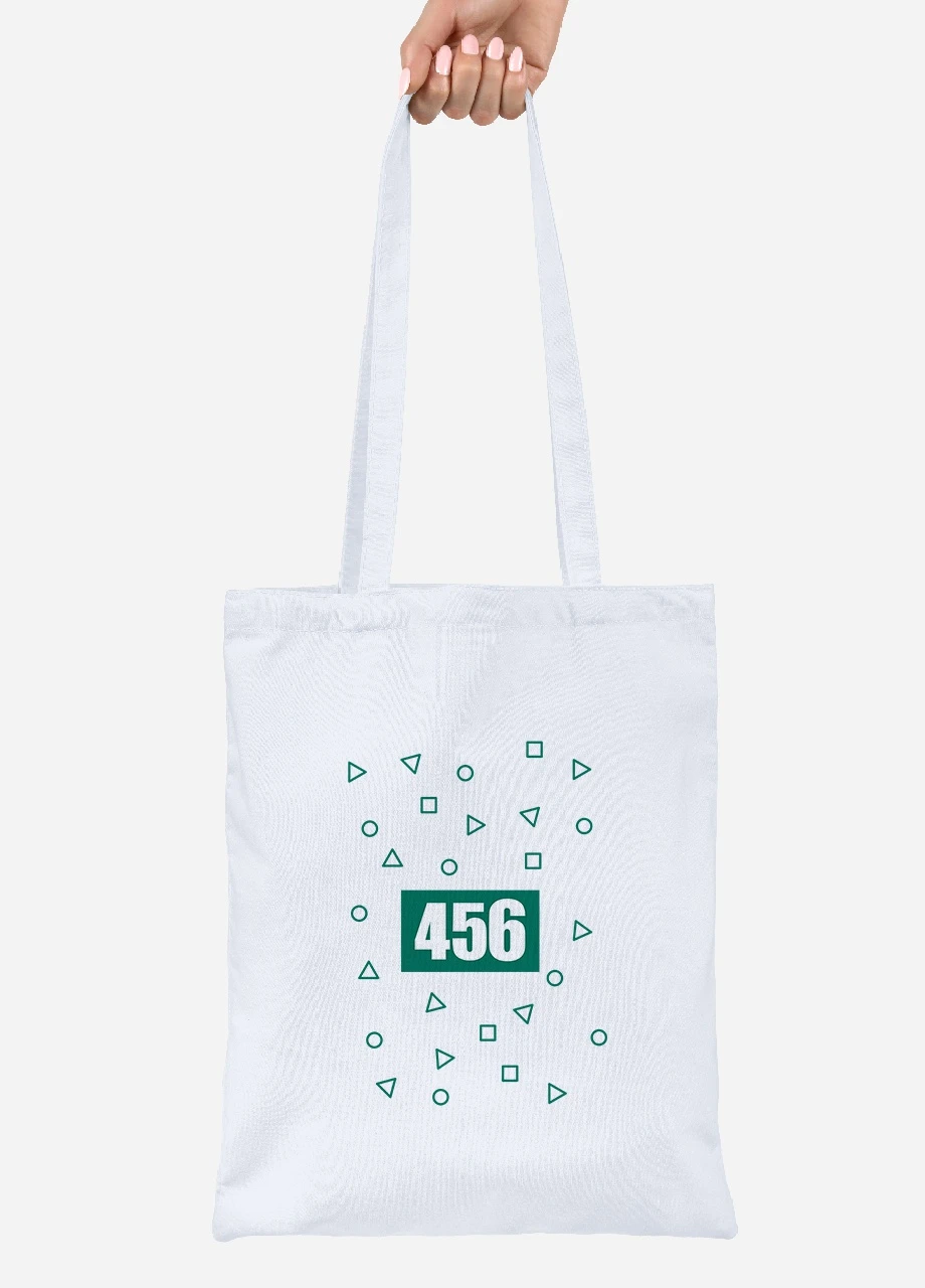 Еко-сумка шоппер Номер 456 Лі Чжунг-Чжае Гра в кальмара (Squid Game) (92102-3362) біла MobiPrint Lite (256923595)