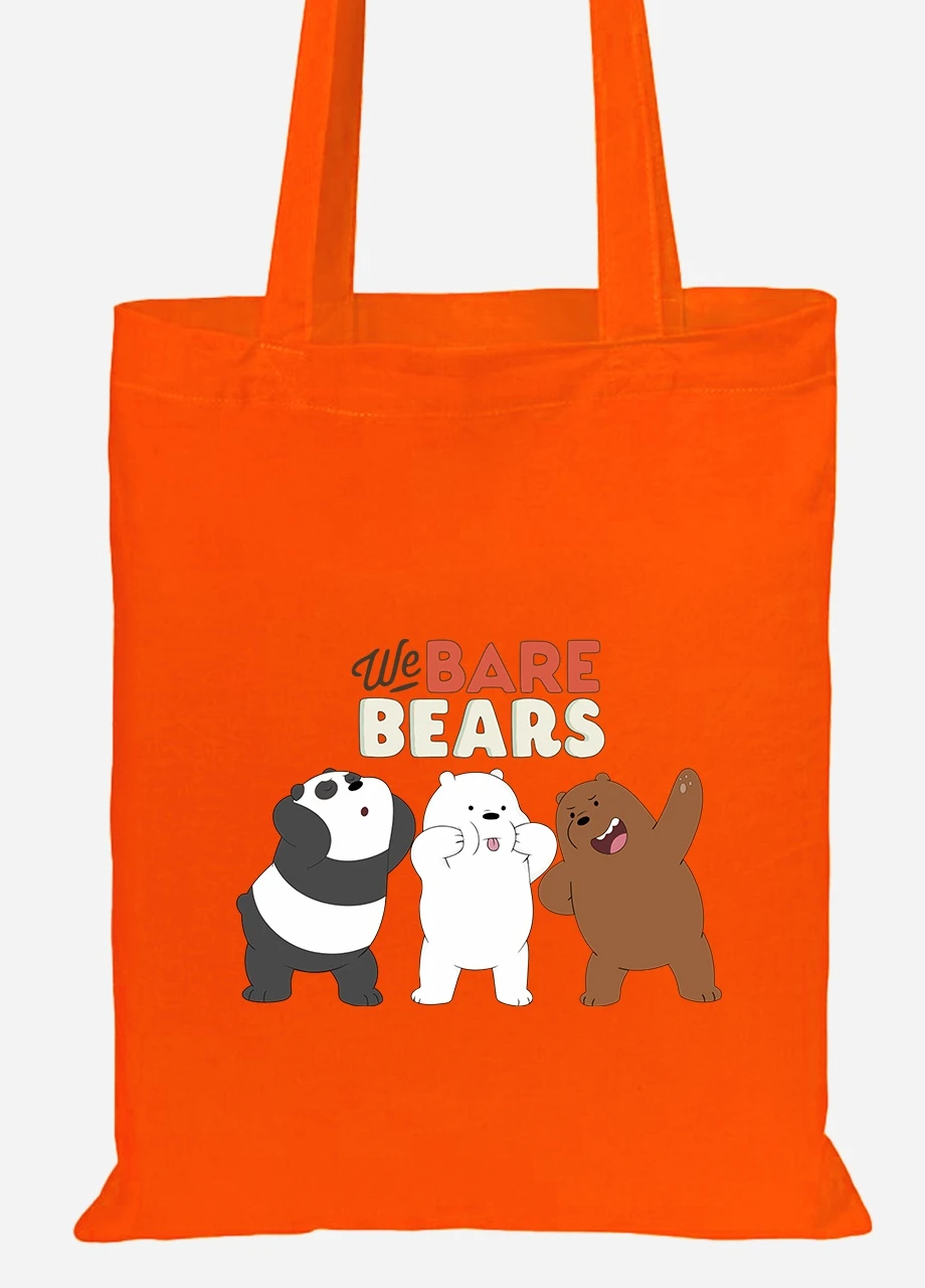 Эко сумка шопер Вся правда о медведях (We Bare Bears) (92102-2667-OG) оранжевая MobiPrint Lite (256920282)