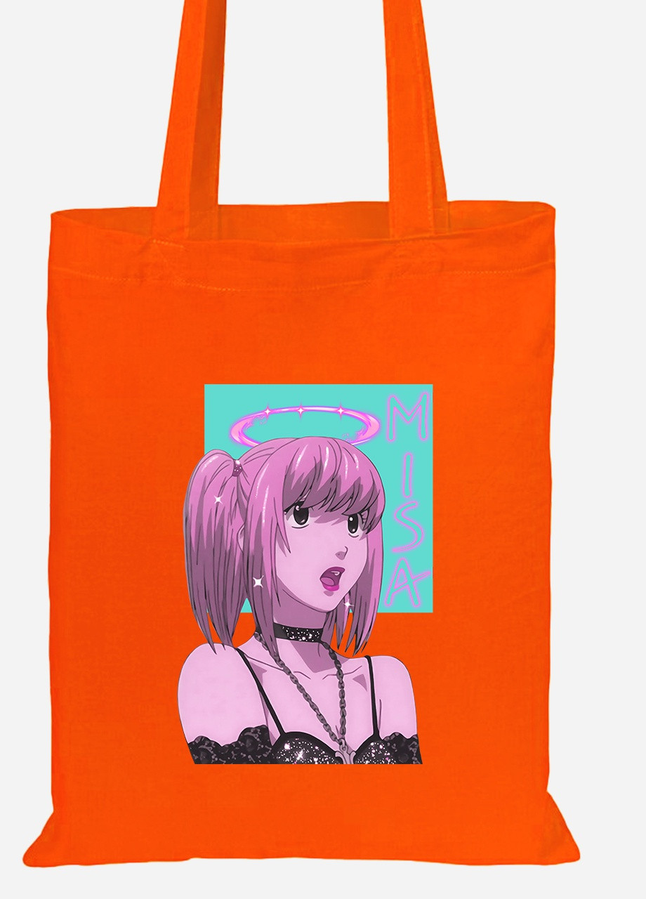 Еко-сумка шоппер Міса Амане Зошит смерті (Misa Amane Death Note) (92102-2827-OG) помаранчева MobiPrint Lite (256922452)
