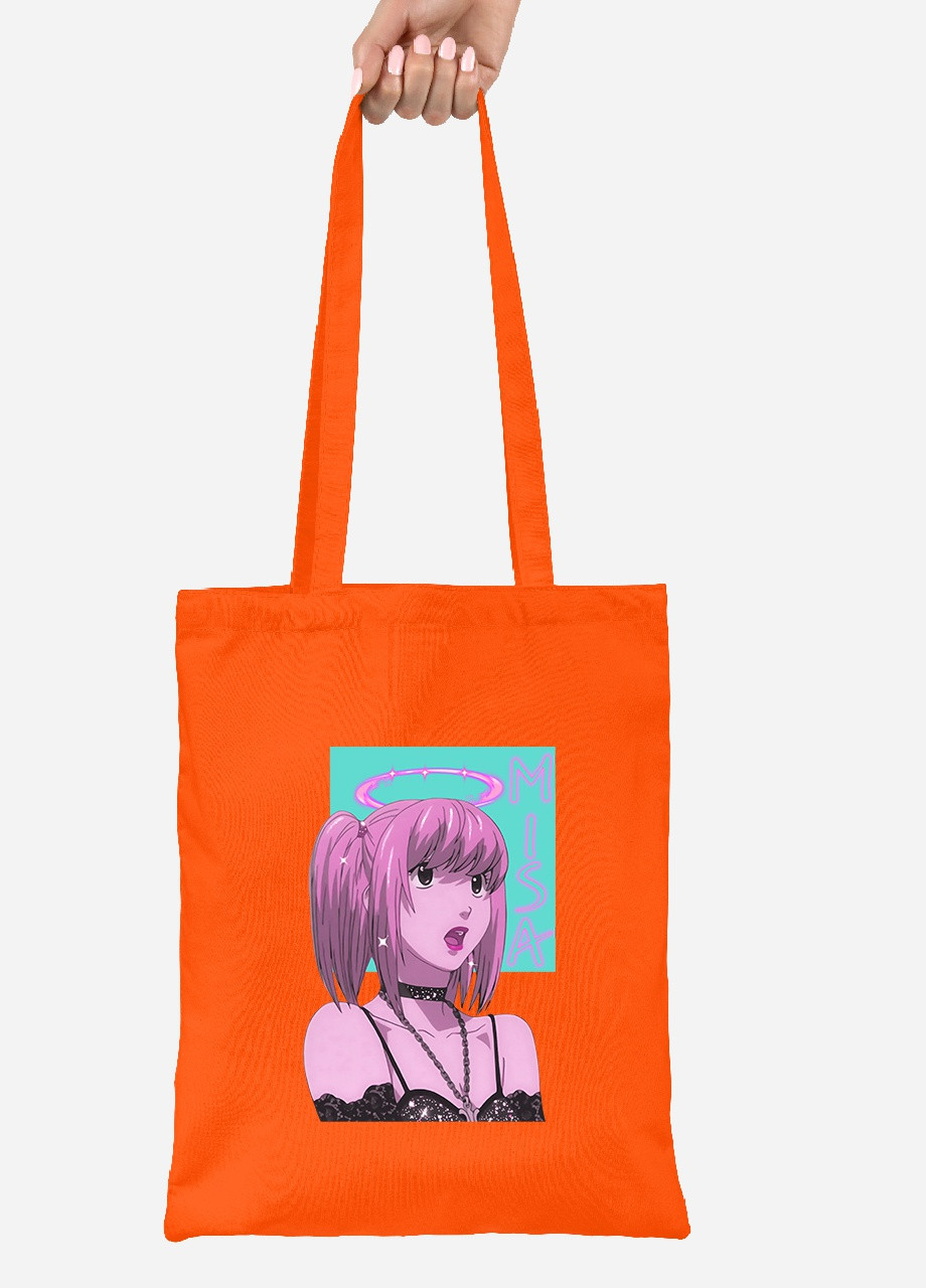 Еко-сумка шоппер Міса Амане Зошит смерті (Misa Amane Death Note) (92102-2827-OG) помаранчева MobiPrint Lite (256922452)