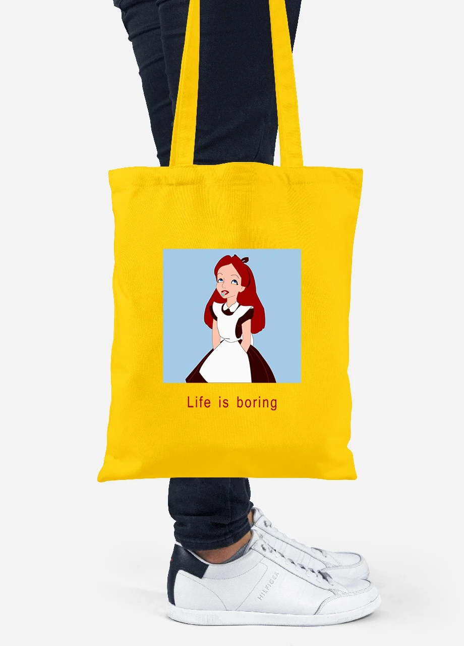 Еко-сумка шоппер Аліса нудьга (92102-1435-SY) жовта MobiPrint Lite (256923068)