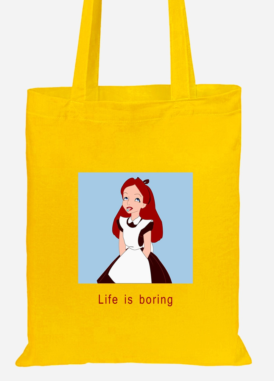 Еко-сумка шоппер Аліса нудьга (92102-1435-SY) жовта MobiPrint Lite (256923068)
