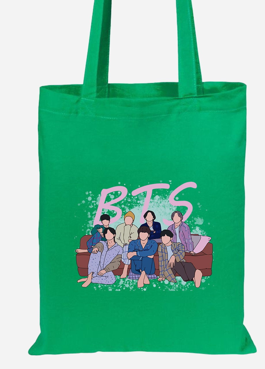 Еко-сумка шоппер БТС (BTS) (92102-3256-KG) зелена MobiPrint Lite (256922043)