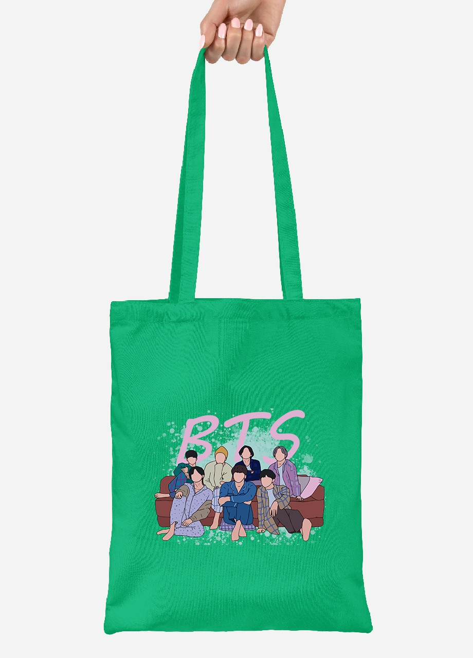 Еко-сумка шоппер БТС (BTS) (92102-3256-KG) зелена MobiPrint Lite (256922043)