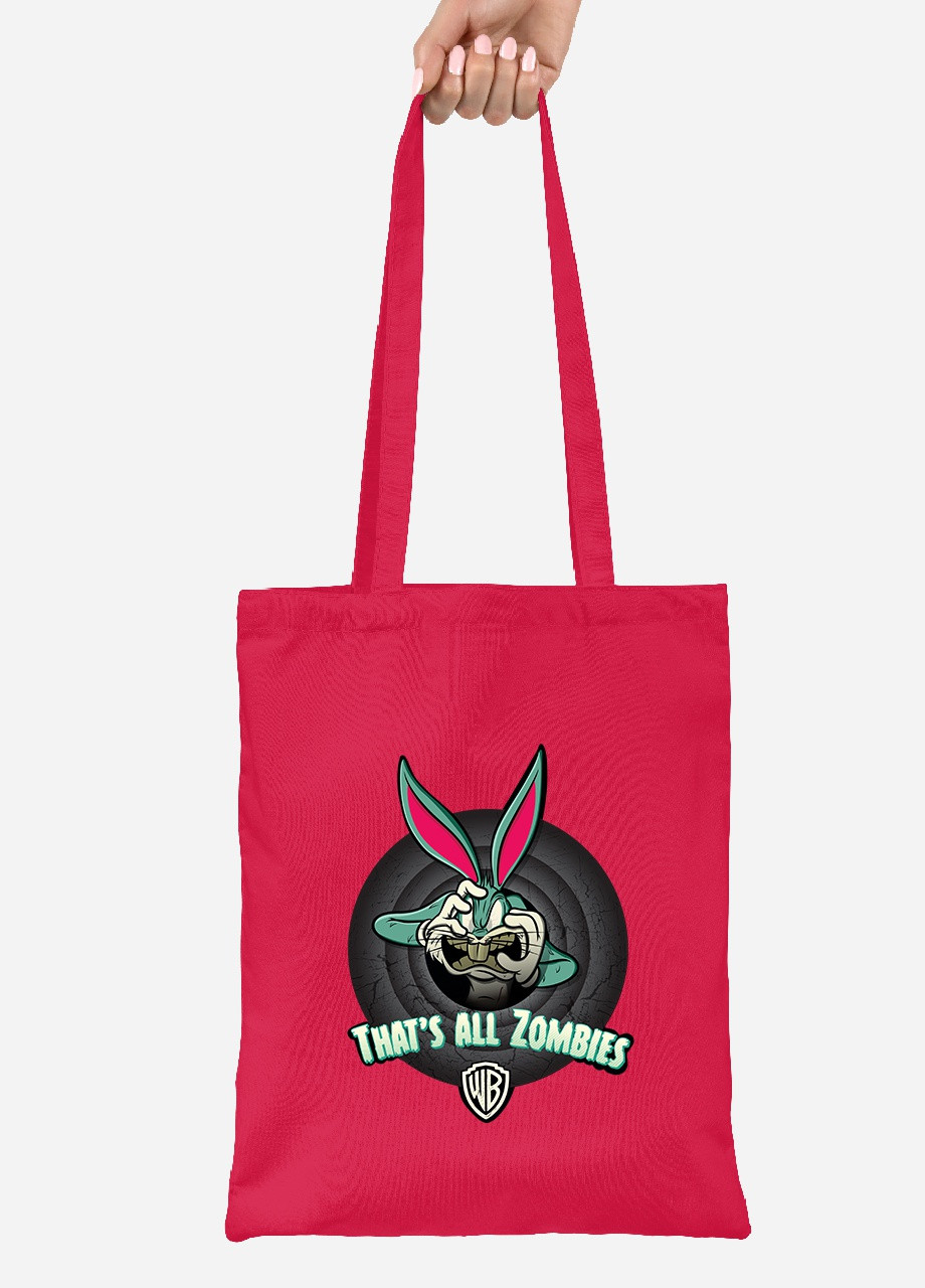 Еко-сумка шоппер Багз Банні Луні Тюнз (Bugs Bunny Looney Tunes) (92102-2882-RD) червона MobiPrint Lite (256923731)