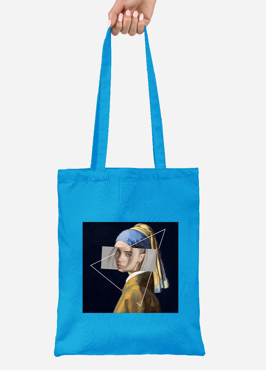 Еко-сумка шоппер Біллі Айліш Ренесанс (Billie Eilish Renaissance) (92102-1206-BL) синя MobiPrint Lite (256924001)