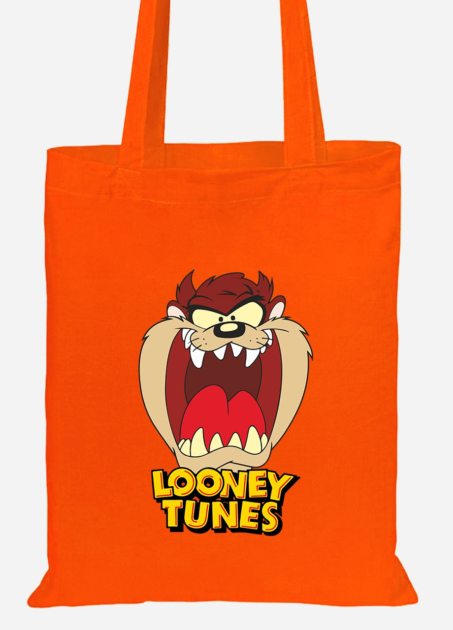 Еко-сумка шоппер Таз Луні Тюнз (Taz Looney Tunes) (92102-2874-OG) помаранчева MobiPrint Lite (256924790)