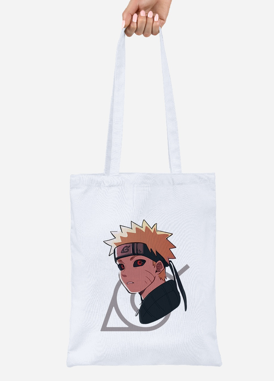 Эко сумка шопер Наруто Узумаки (Naruto Uzumaki) (92102-2822) белая MobiPrint Lite (256920980)