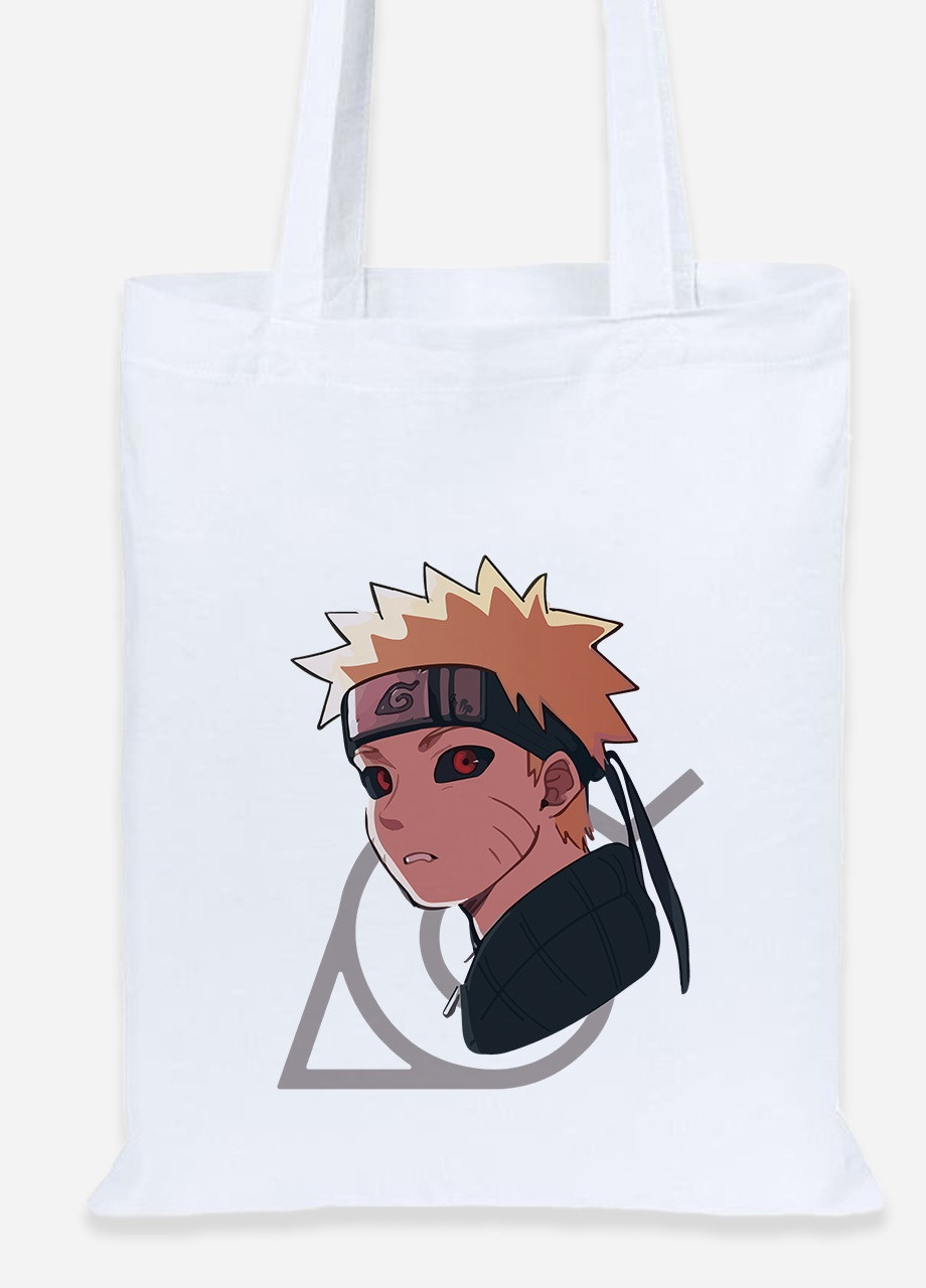 Эко сумка шопер Наруто Узумаки (Naruto Uzumaki) (92102-2822) белая MobiPrint Lite (256920980)