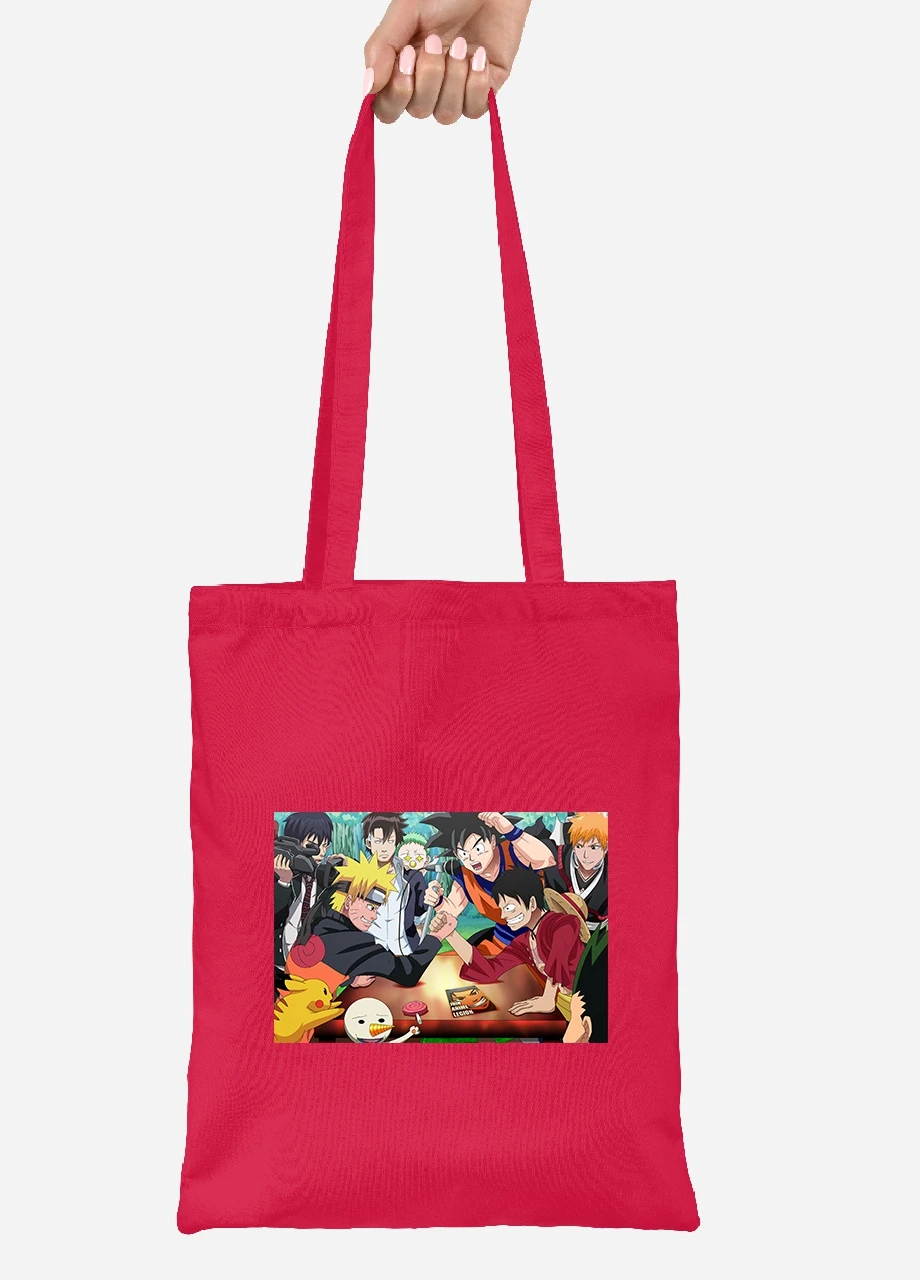 Еко-сумка шоппер Аніме (Anime) (92102-3099-RD) червона MobiPrint Lite (256922522)