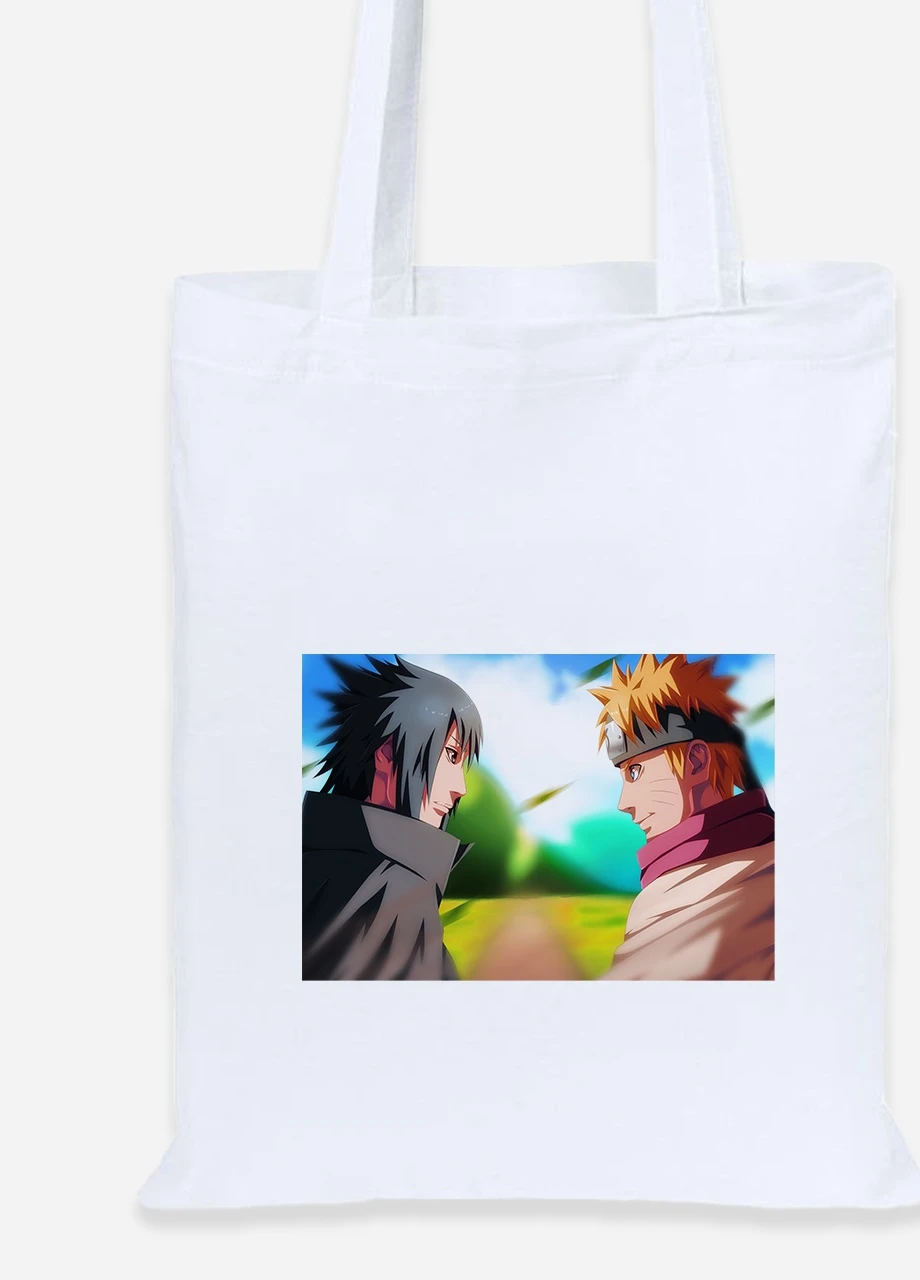 Еко-сумка шоппер Наруто (Naruto) (92102-3088) біла MobiPrint Lite (256924270)
