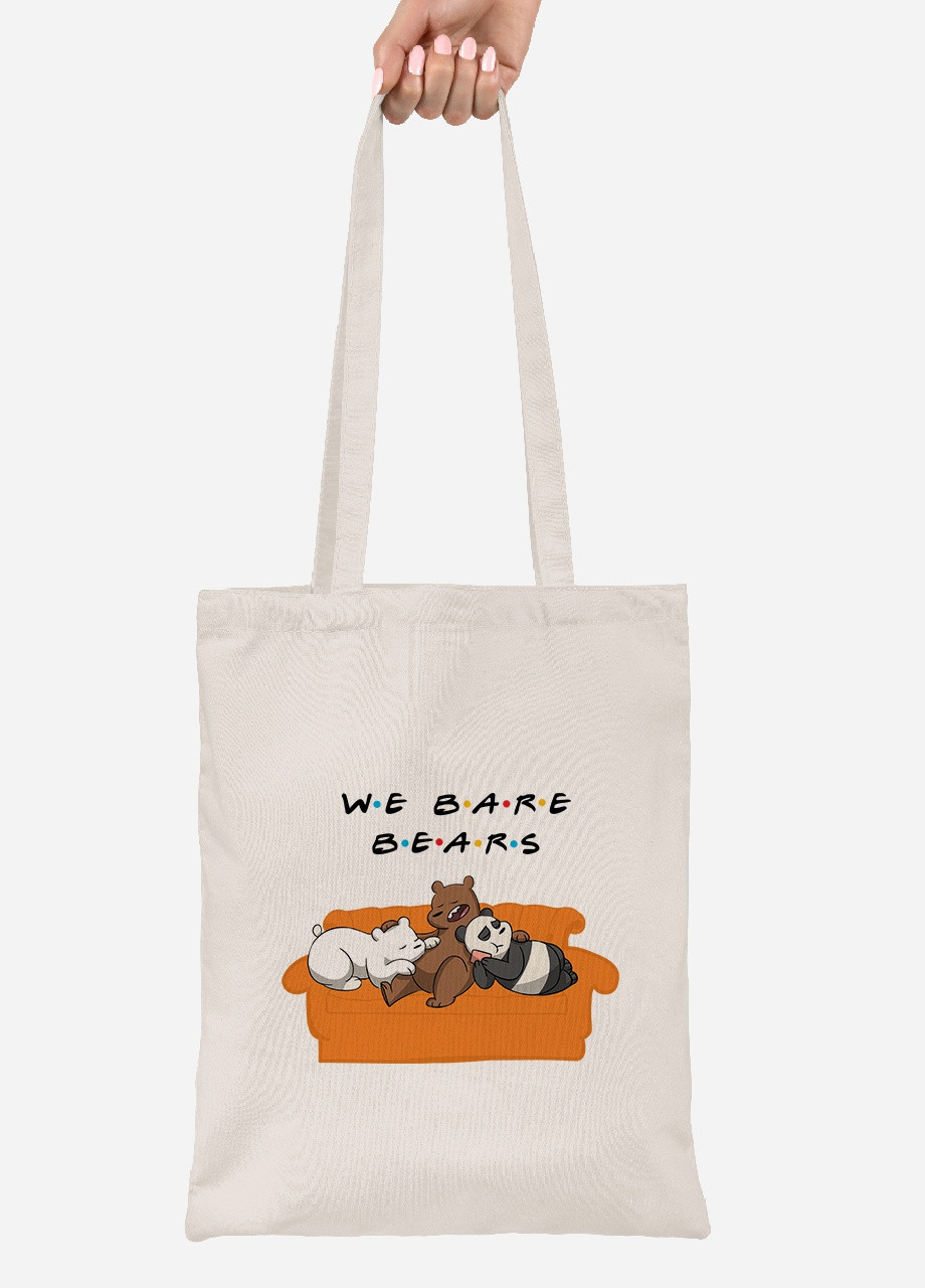 Еко-сумка шоппер Вся правда про ведмедів (We Bare Bears) (92102-2890-BG) бежева MobiPrint Lite (256924419)