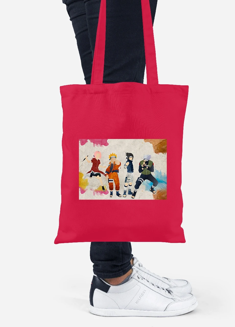 Эко сумка шопер Наруто (Naruto) (92102-3079-RD) красная MobiPrint Lite (256921680)