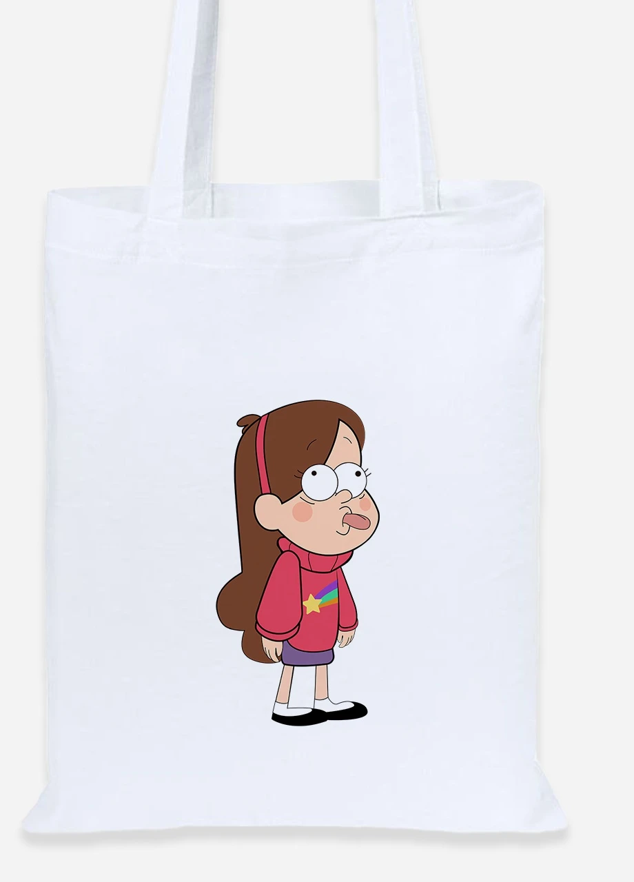 Еко-сумка шоппер Мейбл Пайнс Гравіті Фолз (Mabel Pines Gravity Falls) (92102-2625) біла MobiPrint Lite (256924193)