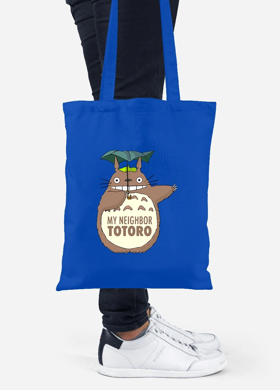 Еко-сумка шоппер Мій сусід Тоторо (My Neighbor Totoro) (92102-2656-SK) голуба MobiPrint Lite (256923666)