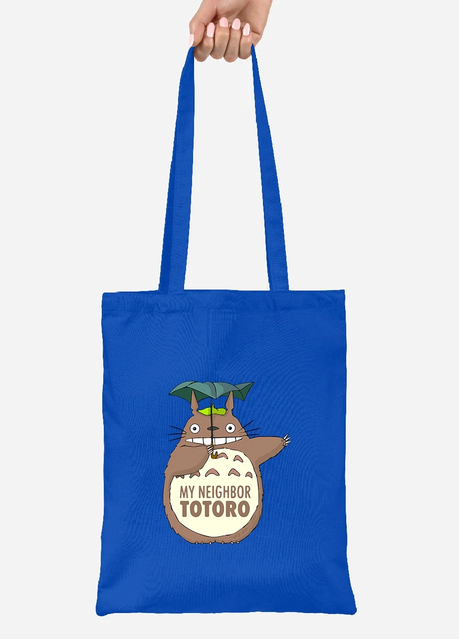 Еко-сумка шоппер Мій сусід Тоторо (My Neighbor Totoro) (92102-2656-SK) голуба MobiPrint Lite (256923666)