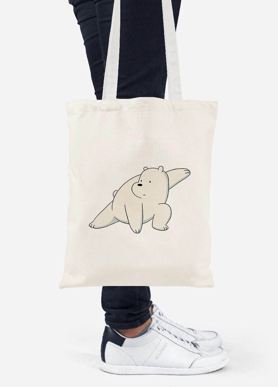 Эко сумка шопер Белый медведь (Ice Bear) (92102-1775-BG) бежевая MobiPrint Lite (256921730)