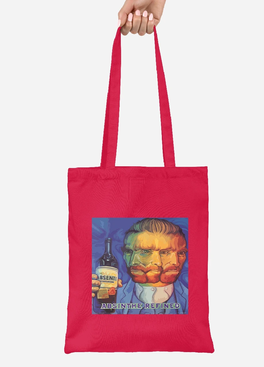 Эко сумка шопер Винсент Ван Гог (van Gogh Absine the refined) (92102-2957-RD) красная MobiPrint Lite (256924765)