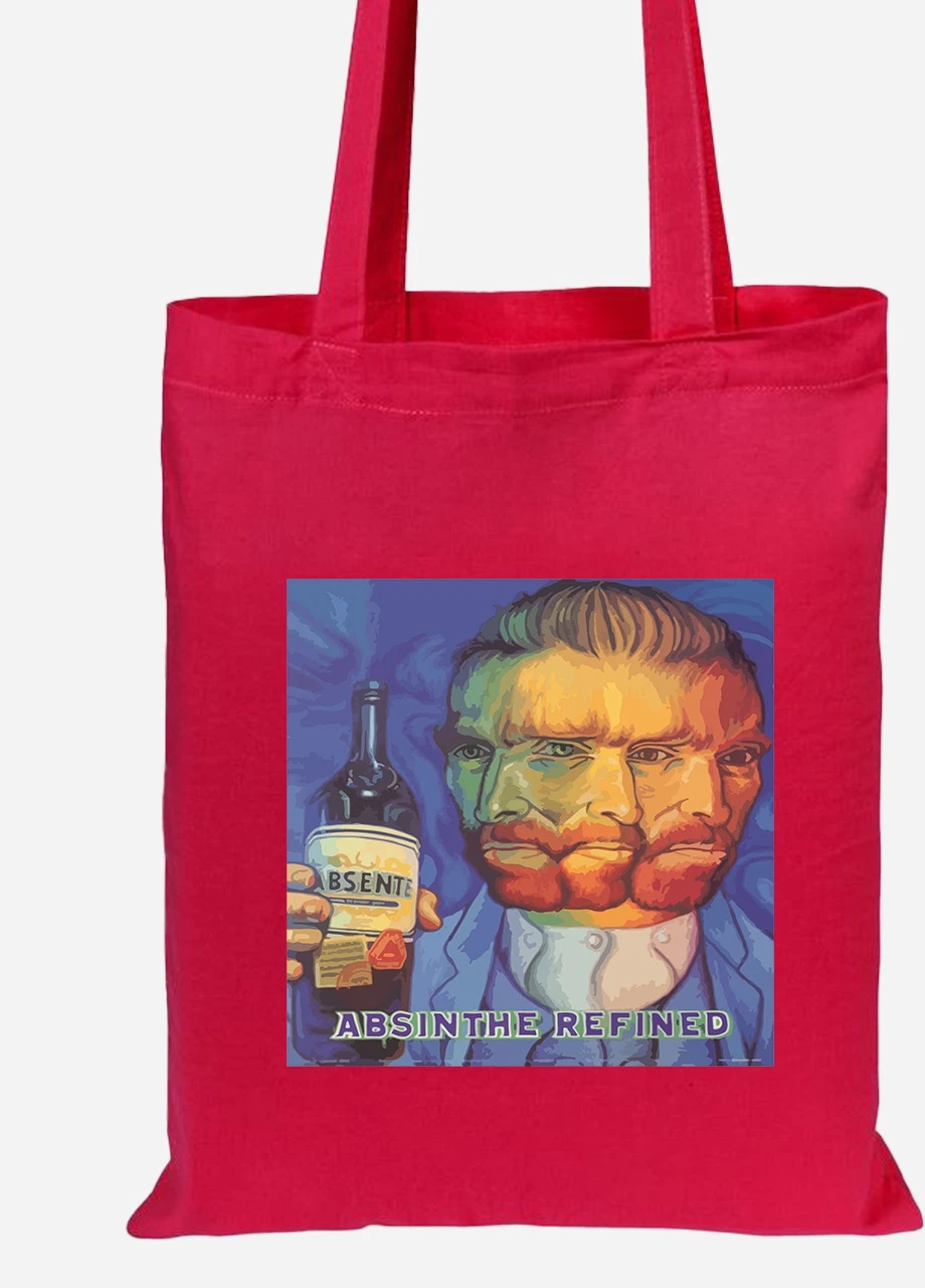 Эко сумка шопер Винсент Ван Гог (van Gogh Absine the refined) (92102-2957-RD) красная MobiPrint Lite (256924765)