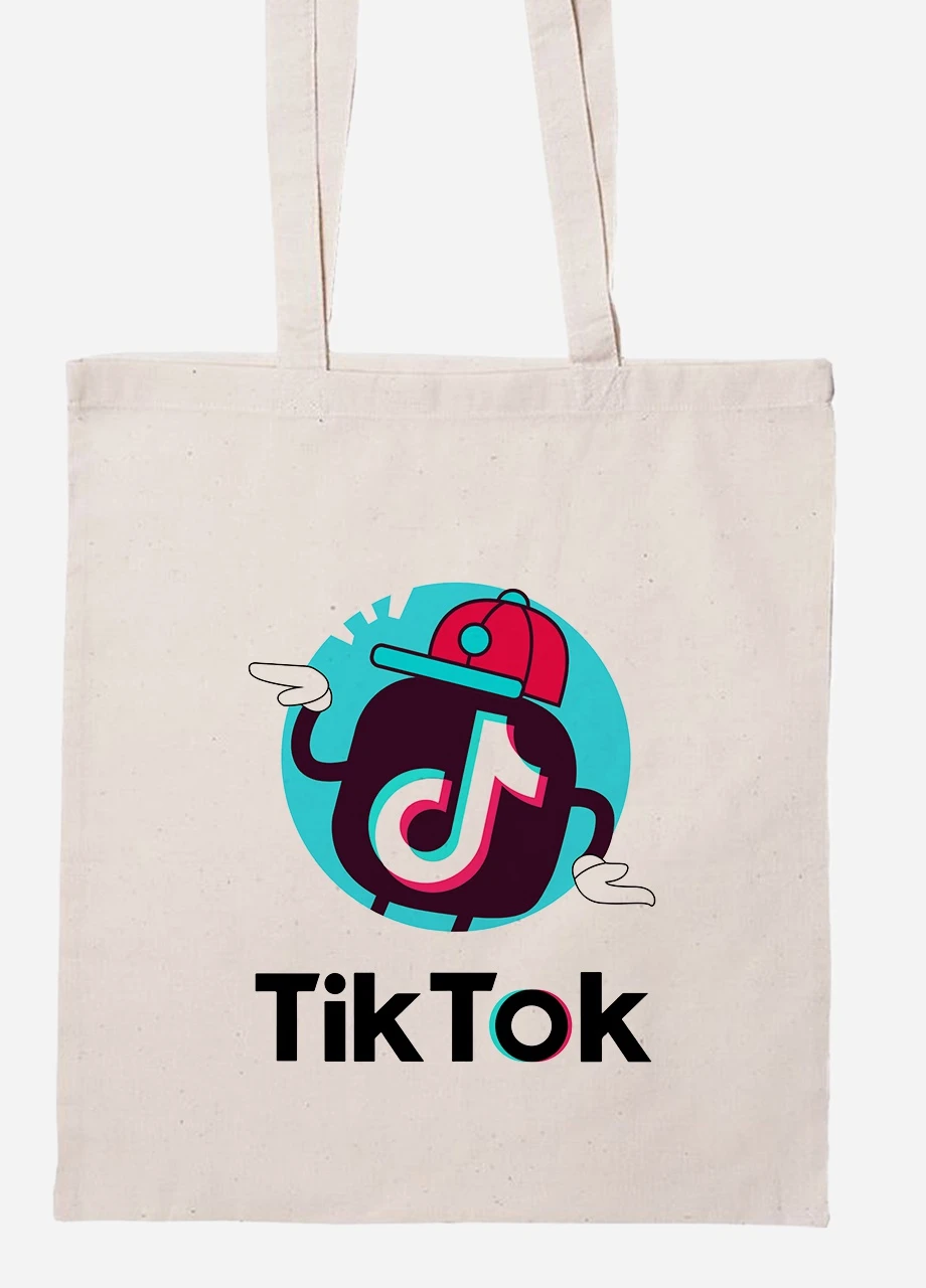 Эко сумка шопер Tik Tok (92102-1712-BG) бежевая MobiPrint Lite (256920949)