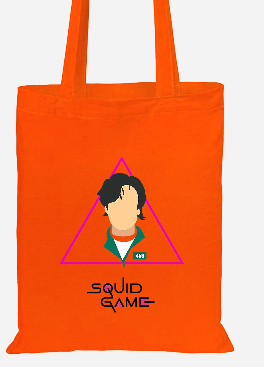 Еко-сумка шоппер Лі Чжунг-Чжає ес Сонг гі-хун Гра в кальмара (Squid Game) (92102-3356-OG) помаранчева MobiPrint Lite (256923866)
