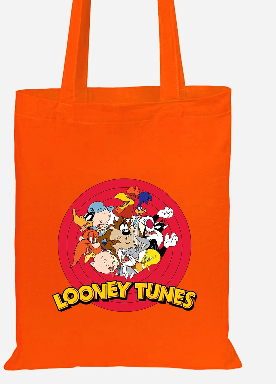 Эко сумка шопер Луни Тюнз (Looney Tunes) (92102-2880-OG) оранжевая MobiPrint Lite (256922869)