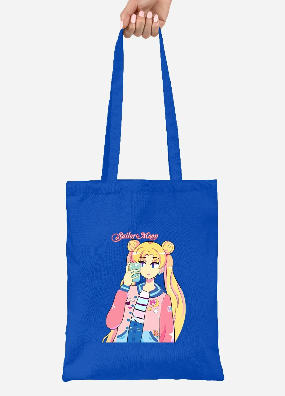 Еко-сумка шоппер Сейлор Мун (Sailor Moon) (92102-2924-SK) голуба MobiPrint Lite (256921196)