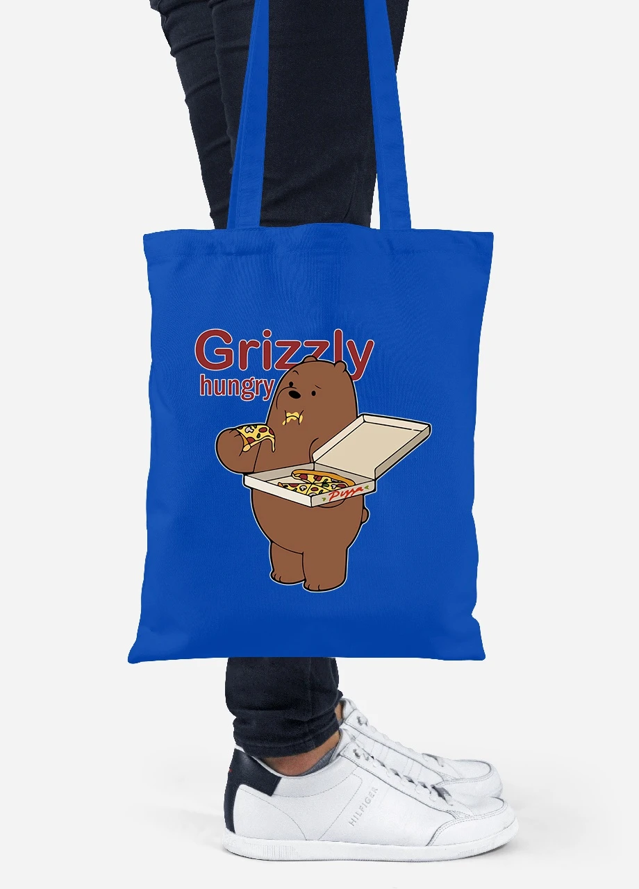 Эко сумка шопер Вся правда о медведях (We Bare Bears) (92102-2909-SK) голубая MobiPrint Lite (256922670)
