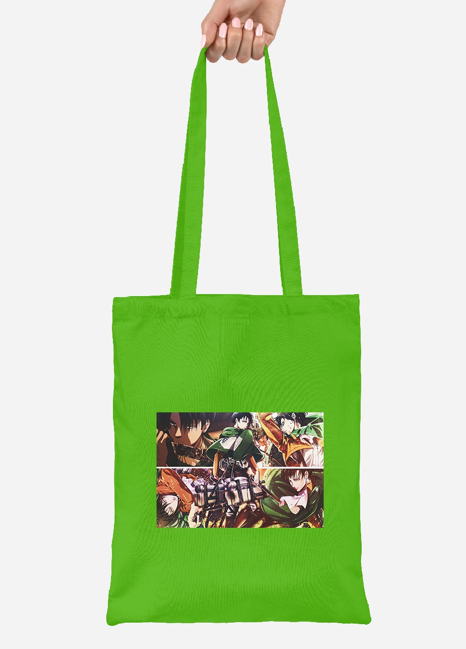 Еко-сумка шоппер Атака на титанів (Attack on Titan) (92102-3058-LM) салатова MobiPrint Lite (256924096)