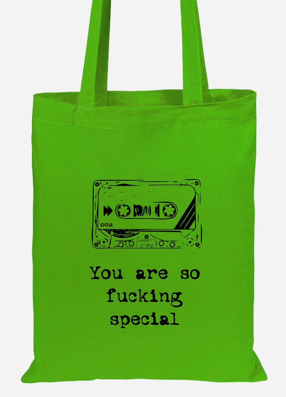 Эко сумка шопер Радиохед (Radiohead) (92102-2023-LM) салатовая MobiPrint Lite (256920665)