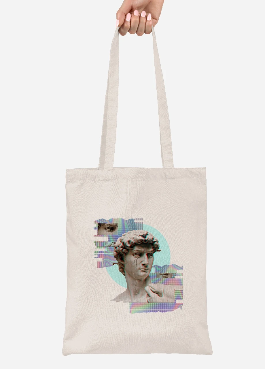 Эко сумка шопер Давил (David Renaissance) (92102-1584-BG) бежевая MobiPrint Lite (256923398)