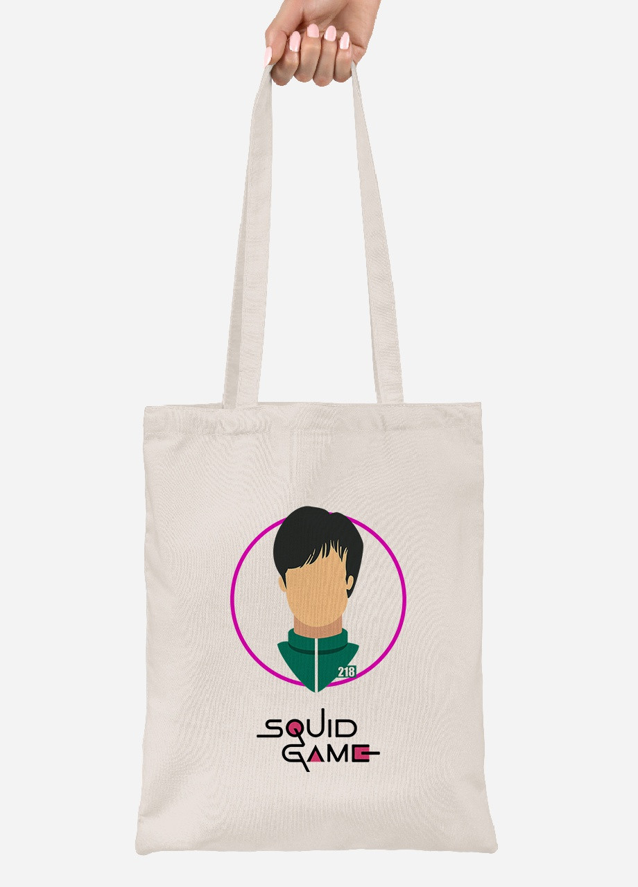 Эко сумка шопер Парк Хае-су эс чо Санг-ву Игра в кальмара (Squid Game) (92102-3353-BG) бежевая MobiPrint Lite (256920366)