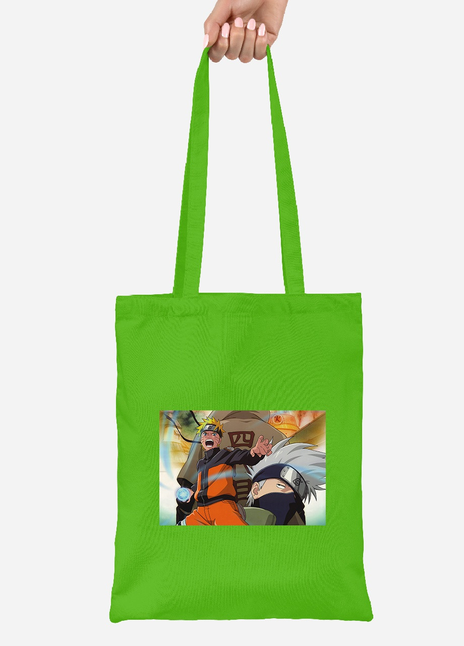 Еко-сумка шоппер Наруто (Naruto) (92102-3083-LM) салатова MobiPrint Lite (256922648)