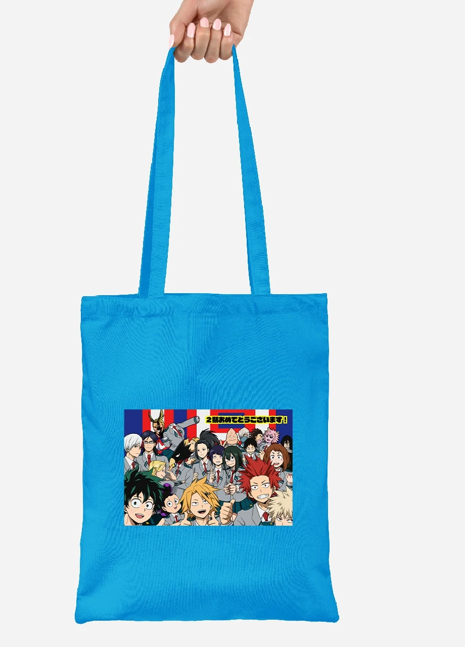 Еко-сумка шоппер Моя геройська академія (My Hero Academia) (92102-3068-BL) синя MobiPrint Lite (256923132)