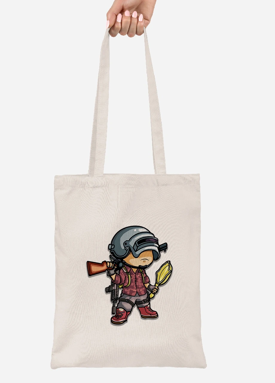 Эко сумка шопер PUBG (92102-1710-BG) бежевая MobiPrint Lite (256923844)