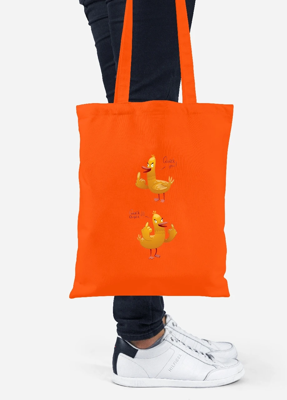 Эко сумка шопер Квак ю утка (Quak you duck) (92102-2022-OG) оранжевая MobiPrint Lite (256924171)