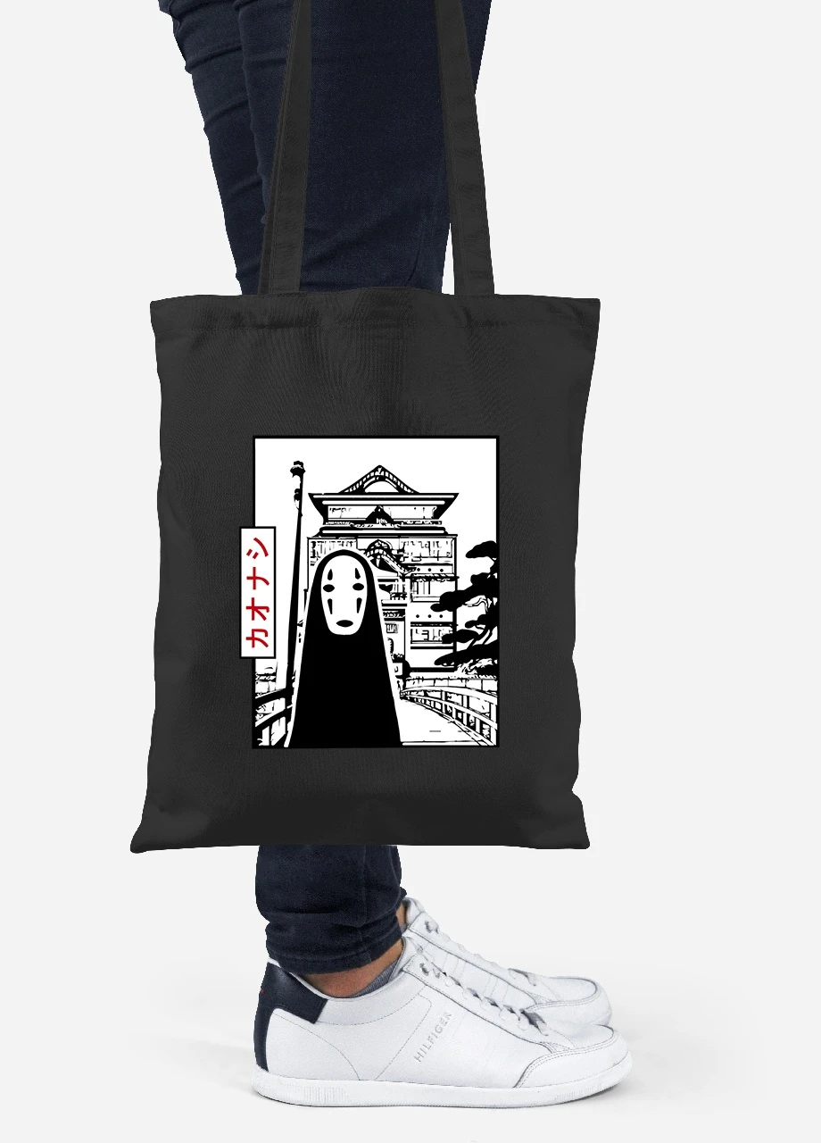 Эко сумка шопер Безликий Бог Каонаси Унесённые призраками (Spirited Away) (92102-2648-BK) черная MobiPrint Lite (256923250)
