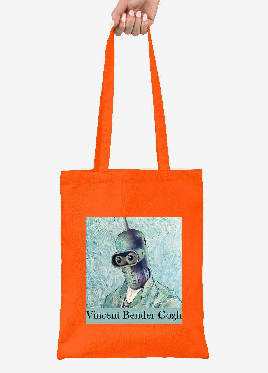 Эко сумка шопер Винсент Ван Гог Бендер (Vincent van Gogh Bender) (92102-2956-OG) оранжевая MobiPrint Lite (256923473)