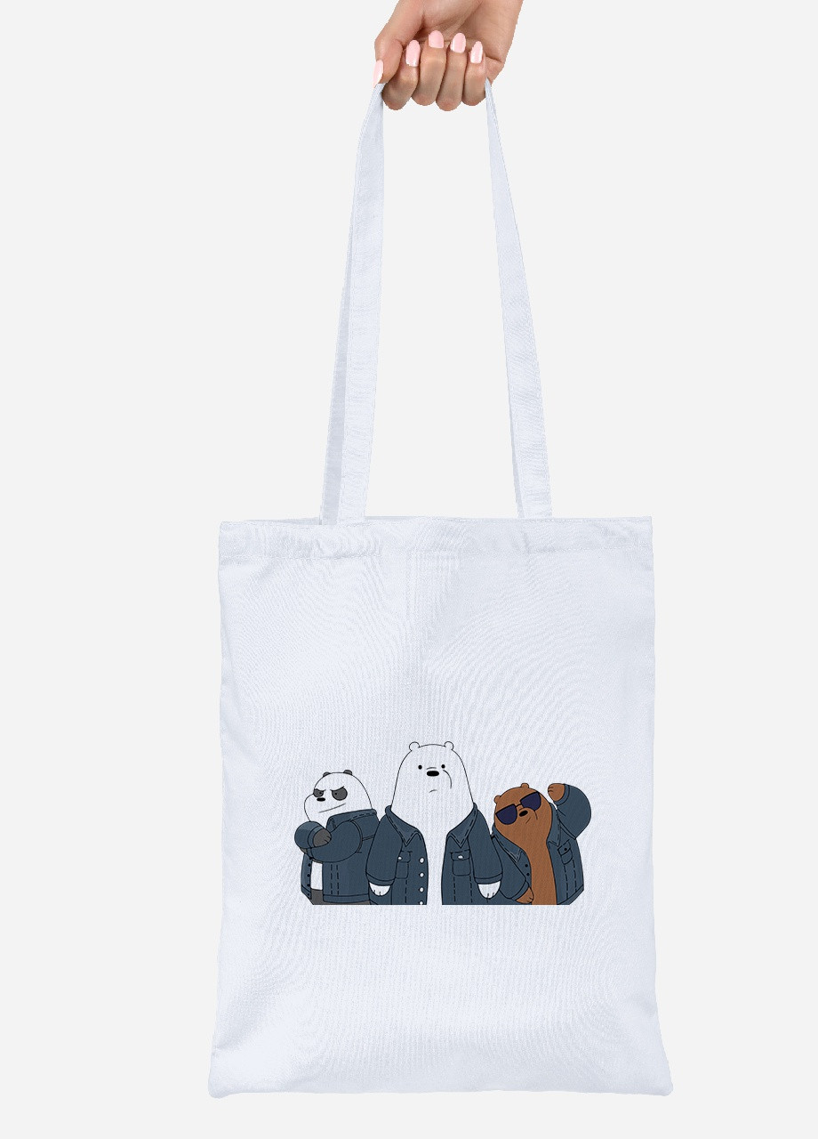 Еко-сумка шоппер Вся правда про ведмедів (We Bare Bears) (92102-2895) біла MobiPrint Lite (256924867)