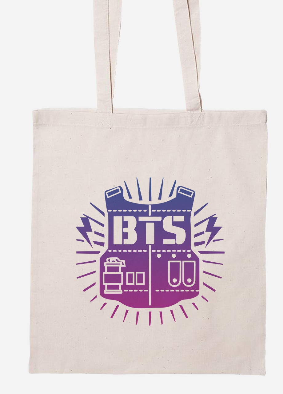 Еко-сумка шоппер БТС (BTS) (92102-3278-BG) бежева MobiPrint Lite (256921510)
