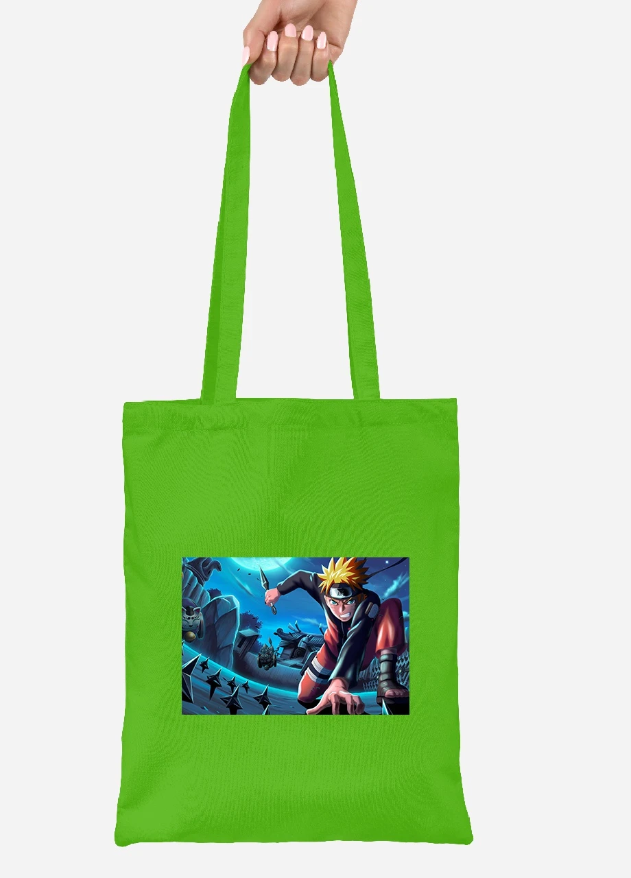Еко-сумка шоппер Наруто Узумакі (Naruto Uzumaki) (92102-3113-LM) салатова MobiPrint Lite (256923686)