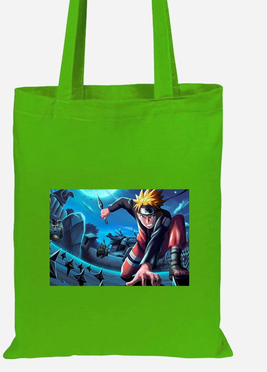 Еко-сумка шоппер Наруто Узумакі (Naruto Uzumaki) (92102-3113-LM) салатова MobiPrint Lite (256923686)