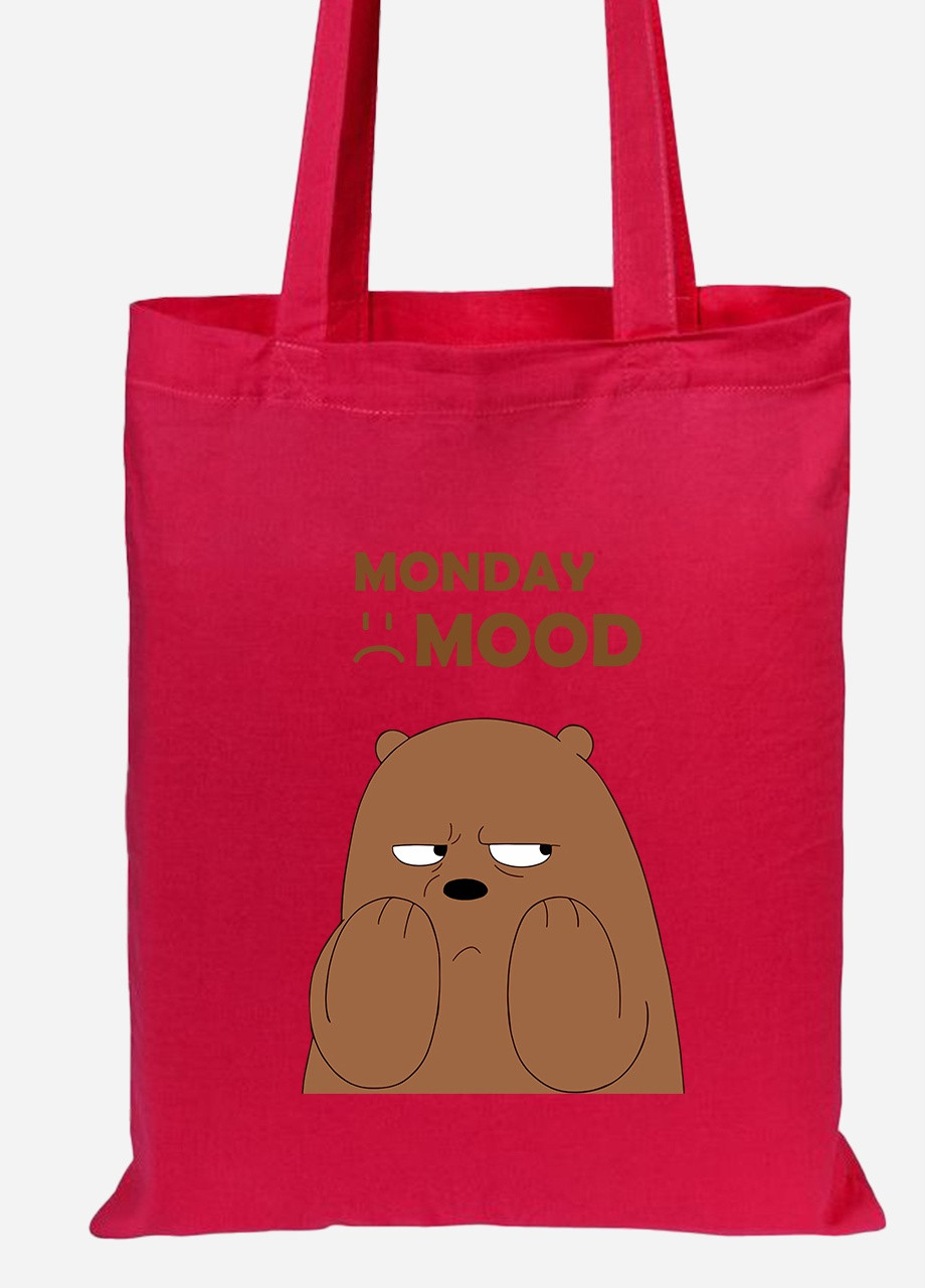 Еко-сумка шоппер Вся правда про ведмедів (We Bare Bears) (92102-2900-RD) червона MobiPrint lite (256920318)