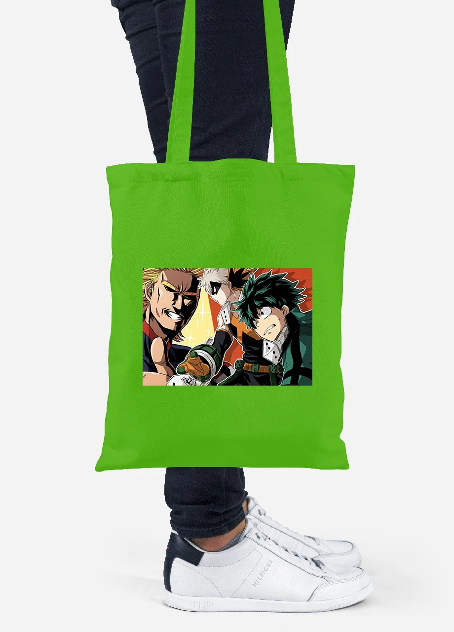 Еко-сумка шоппер Моя геройська академія (My Hero Academia) (92102-3066-LM) салатова MobiPrint Lite (256921829)