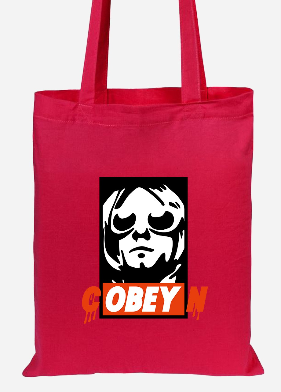 Эко сумка шопер cOBEYn (Кобейн) (92102-1990-RD) красная MobiPrint lite (256920161)