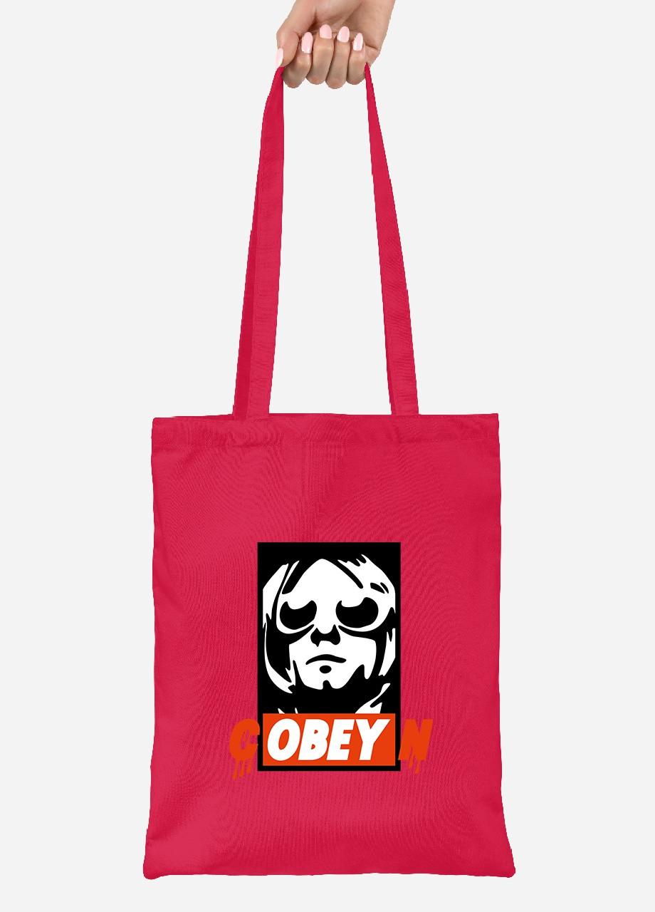 Еко-сумка шоппер cOBEYn (Кобейн) (92102-1990-RD) червона MobiPrint lite (256920161)